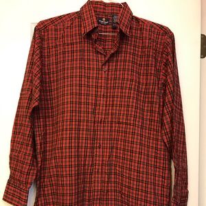Puritan Mens Button Front Red striped Shirt
Size S